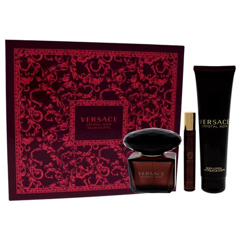 versace crystal noir perfume set.